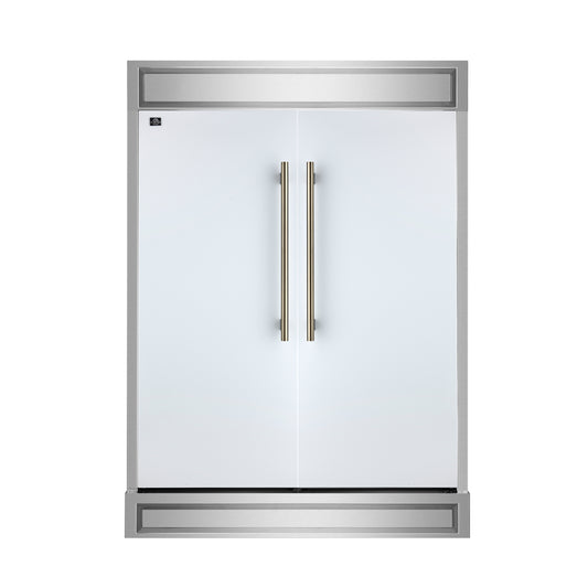 Forno Maderno 2-28-Inch Wide Convertible Refrigerator/Freezer in White, Decorative Trim, 27.2 cu.ft, 84-Inch High, ENERGY STAR Certified - Forno Appliances