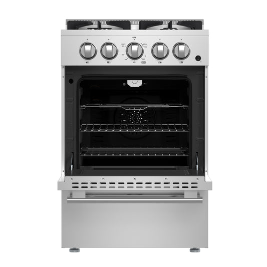 Forno Breno 24-Inch Freestanding Gas Range, Plug Included, Energy Efficient - Forno Appliances