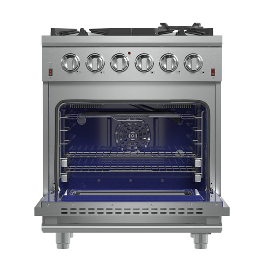 Forno Massimo 30-Inch Freestanding Gas Range, 5 Burners, True Convection Oven - Forno Appliances