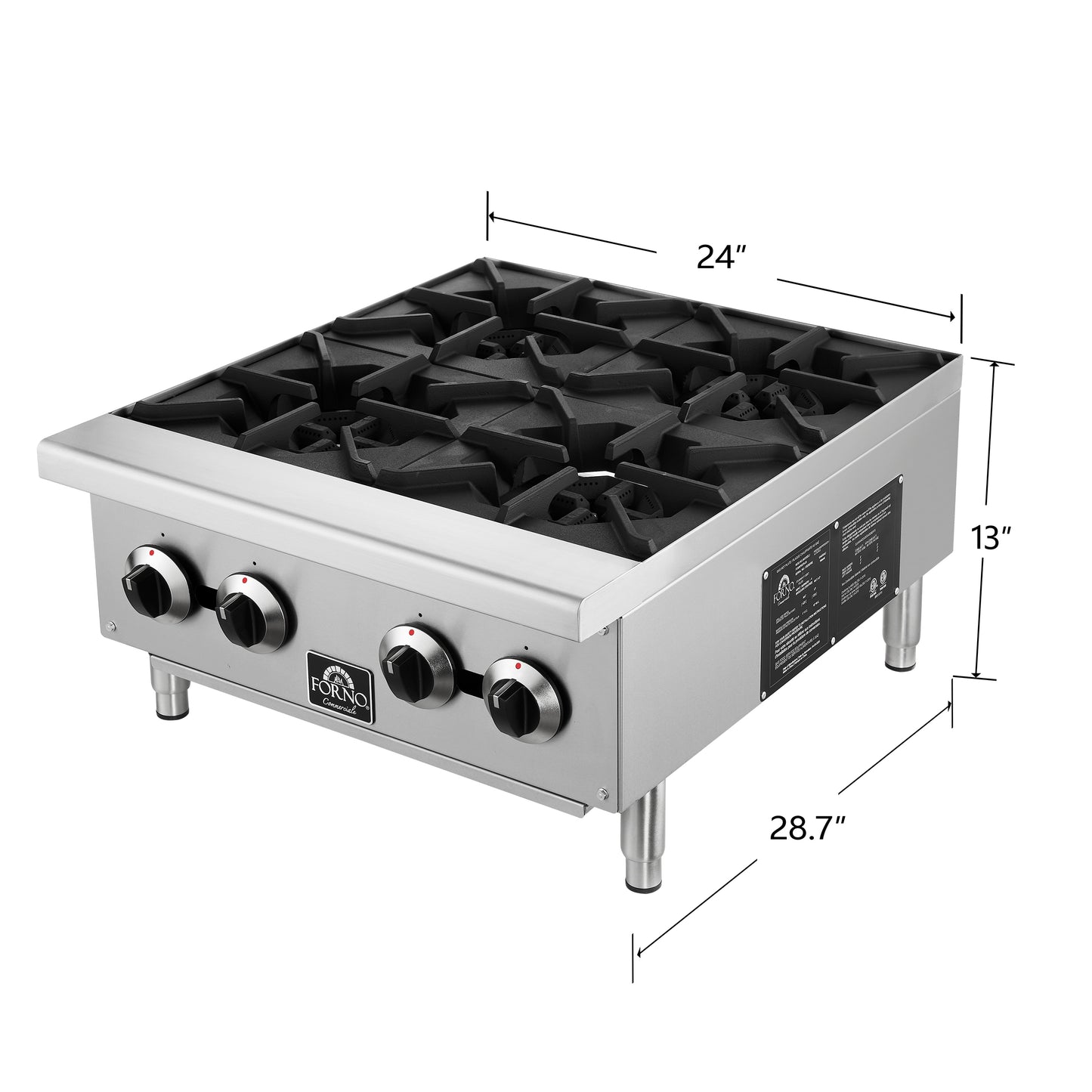Forno Commerciale 24 Inch Gas Hotplate - Forno Appliances