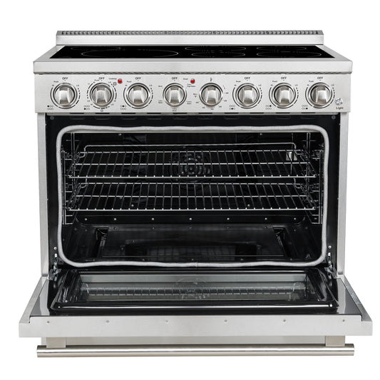 Forno Paolo 36 Inch Freestanding Electric Range, Stainless Steel, 5.44 cu.ft, True Convection Oven, Energy Efficient - Forno Appliances