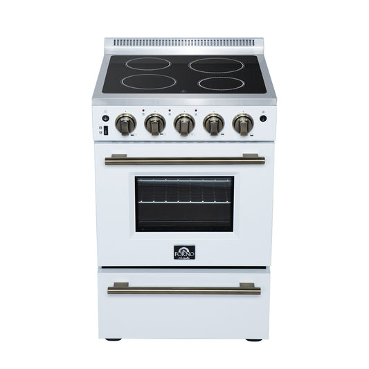 Forno Loiano 24 Inch Freestanding Electric Range in White - Forno Appliances
