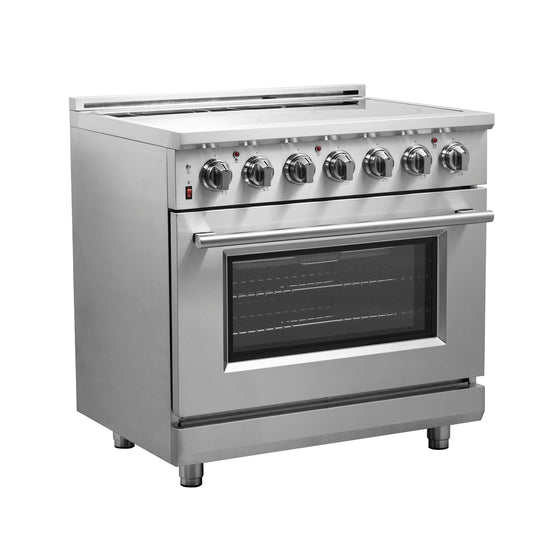 FORNO 2-Piece SS Kitchen Bundle - 36" Electric Range and 31" Bottom Freezer Refrigerator - Forno Appliances