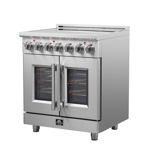 Forno Massimo 30-Inch Freestanding French Door Electric Range, True Convection Oven - Forno Appliances