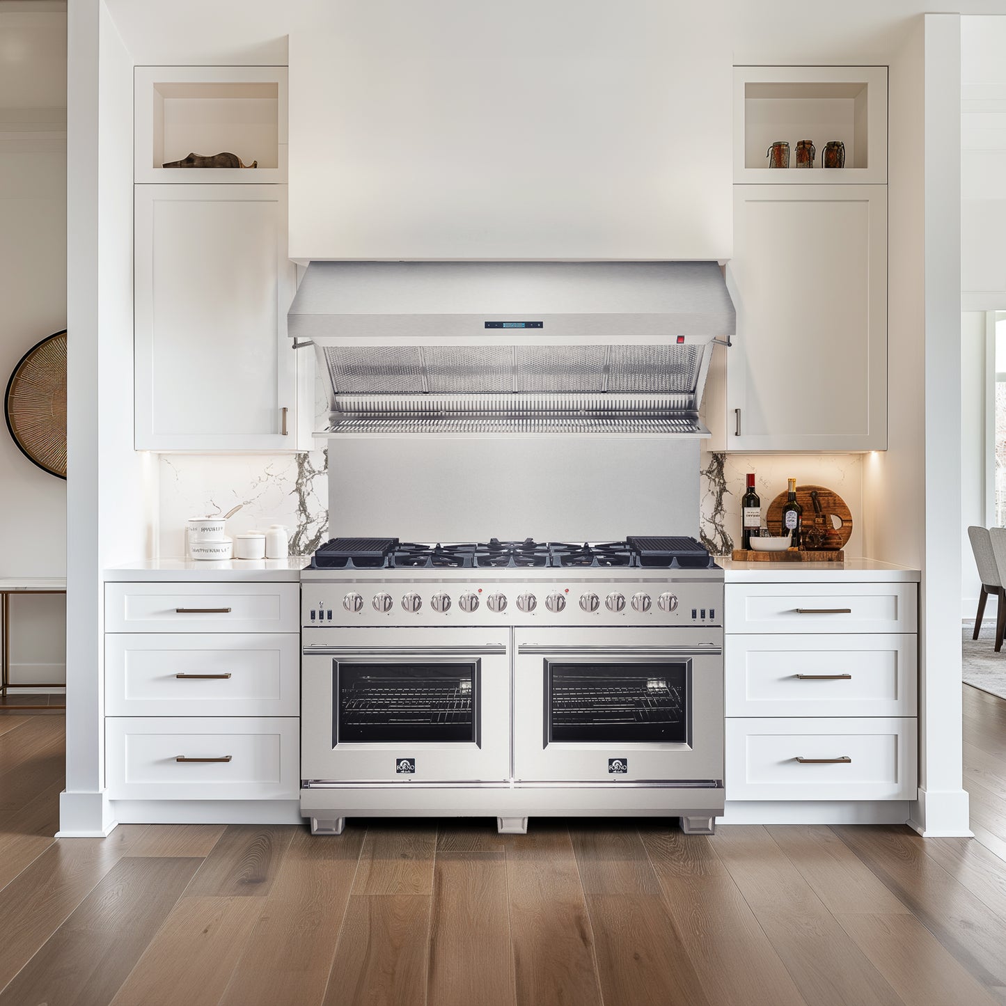 Forno Savona 60-Inch Wall Mount Range Hood, Hybrid Filters, Backsplash Included - Forno Appliances