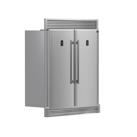 Forno Rizzuto 56-Inch Convertible Refrigerator/Freezer Set, 27.6 cu.ft Total Capacity, Decorative Grill, ENERGY STAR Certified - Forno Appliances