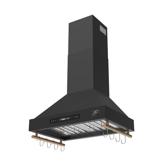 Forno Venezia 30 Inch Wall-Mounted Range Hood in Black with Touch Controls and Baffle Filters - Forno Appliances