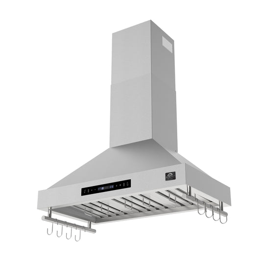 Forno Venezia 36 Inch Wall-Mounted Range Hood with Touch Controls and Baffle Filters - Forno Appliances