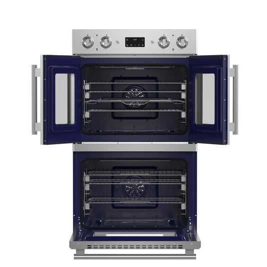 Forno Gallico 30-Inch Electric French Door Double Oven, Stainless Steel, Convection Cooking, Touch Control Panel, Self-Cleaning Function - Forno Appliances
