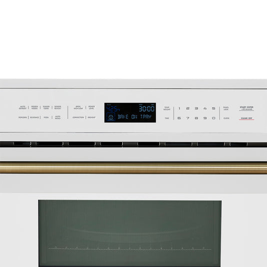 Oliena Espresso White 30 Inch 1750 Watt Compact Oven & 1000 Watt Microwave, 1.6 cu. ft. - Forno Appliances