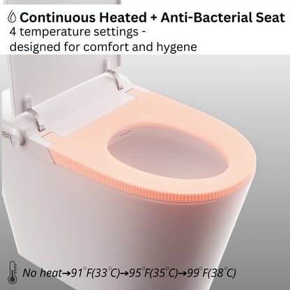 FORNO ACQUA Luxurious Smart Toilet. Includes Heated Seat, Auto Flush, Auto Lid, Powerful Flush, Ideal for Powder Rooms. - Forno Appliances