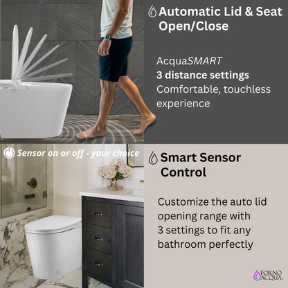 FORNO ACQUA Luxurious Smart Toilet. Includes Heated Seat, Auto Flush, Auto Lid, Powerful Flush, Ideal for Powder Rooms. - Forno Appliances