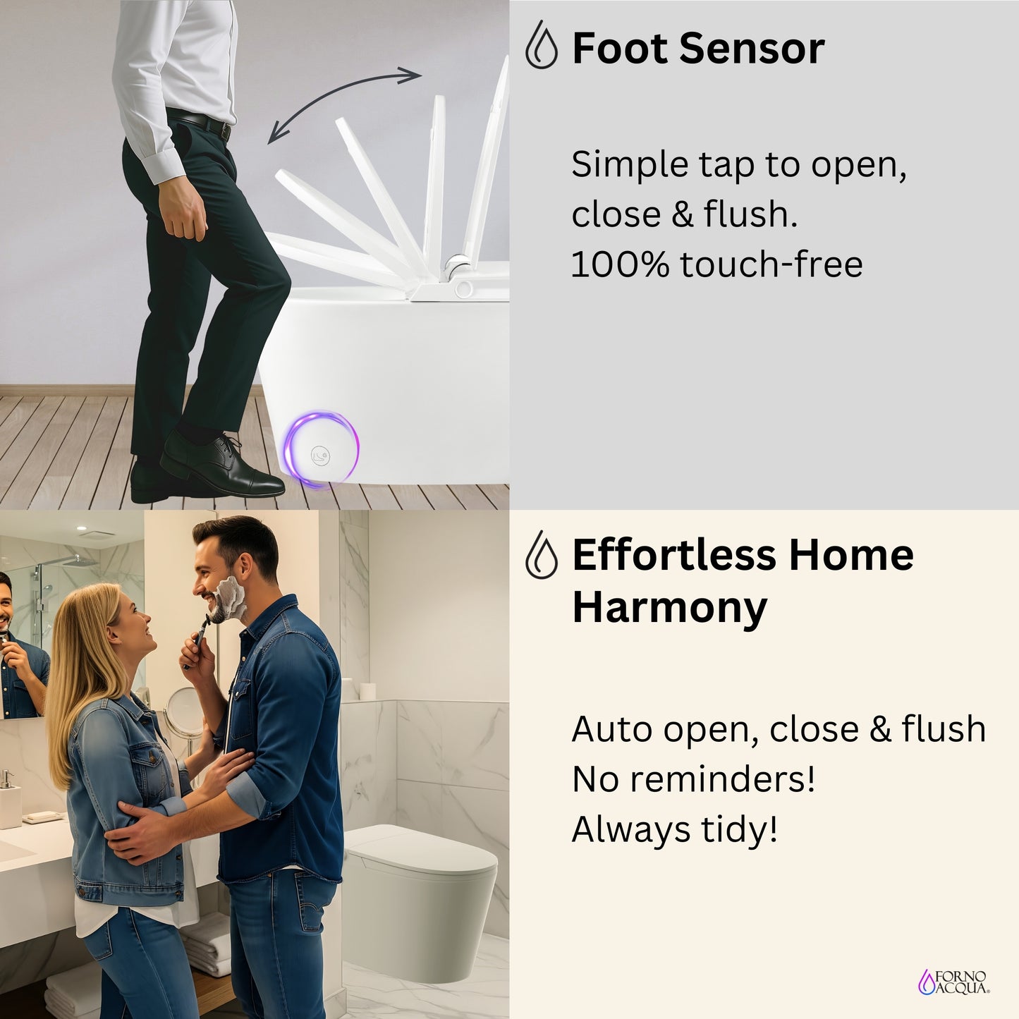 FORNO ACQUA Luxurious Super Smart Toilet. Includes Bidet, Heated Seat, Auto Flush, Auto Lid, Powerful Flush, Ideal for master bathrooms. - Forno Appliances