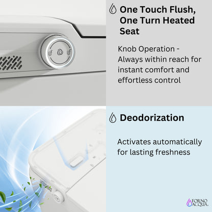 FORNO ACQUA Luxurious Smart Toilet. Includes Heated Seat, Auto Flush, Auto Lid, Powerful Flush, Ideal for Powder Rooms. - Forno Appliances