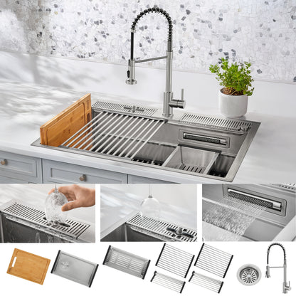 FORNO ACQUA MultiSINK kit with Integrated Waterfall Rinsing and Glass Washing Station.  Includes Chef Faucet and Accessories. - Forno Appliances
