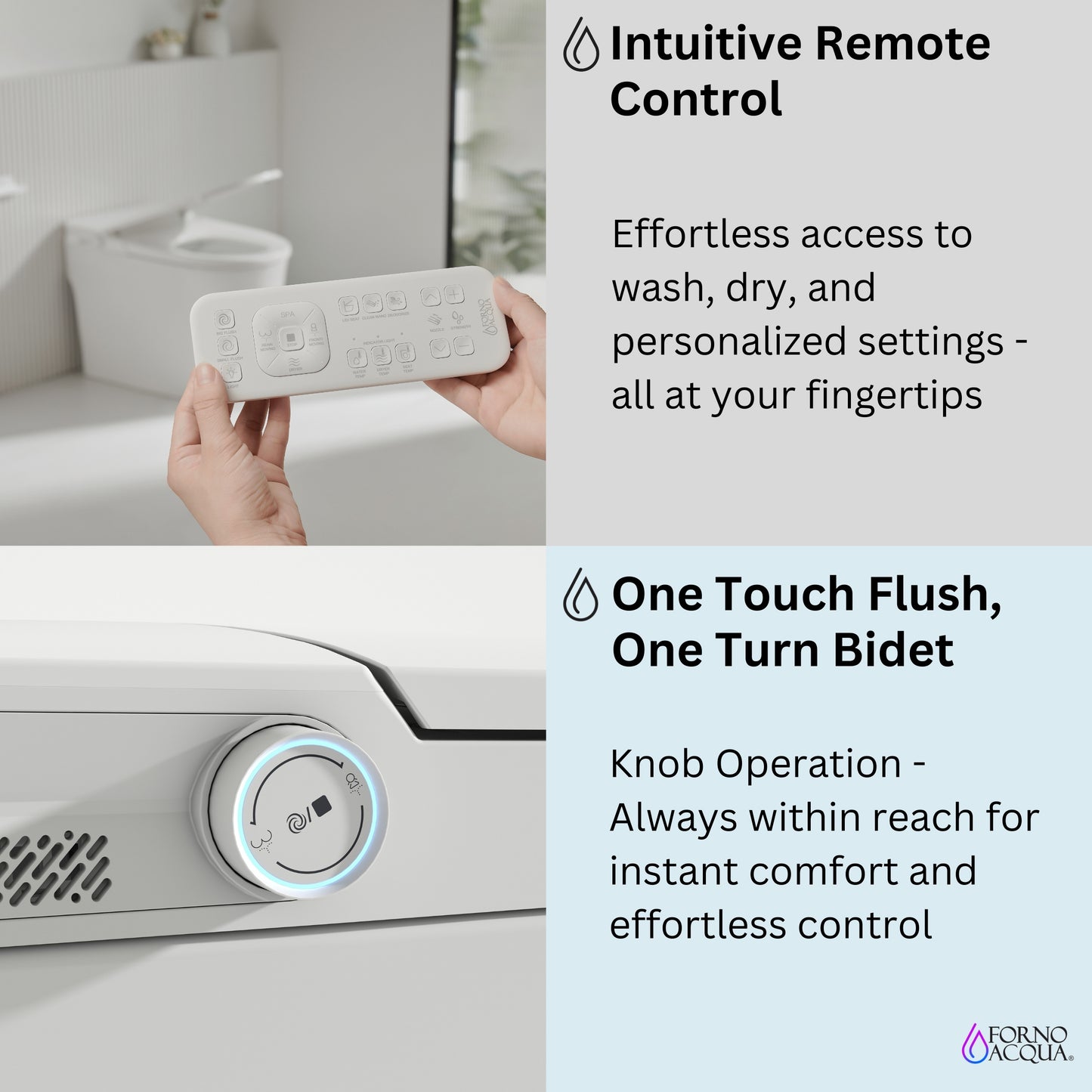 FORNO ACQUA Luxurious Super Smart Toilet. Includes Bidet, Heated Seat, Auto Flush, Auto Lid, Powerful Flush, Ideal for master bathrooms. - Forno Appliances