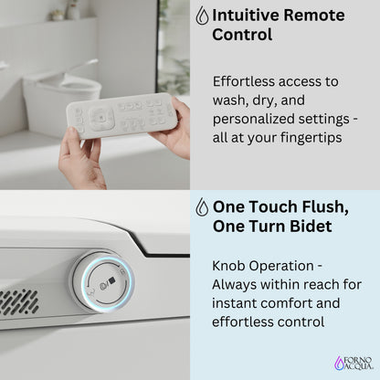 FORNO ACQUA Luxurious Super Smart Toilet. Includes Bidet, Heated Seat, Auto Flush, Auto Lid, Powerful Flush, Ideal for master bathrooms. - Forno Appliances
