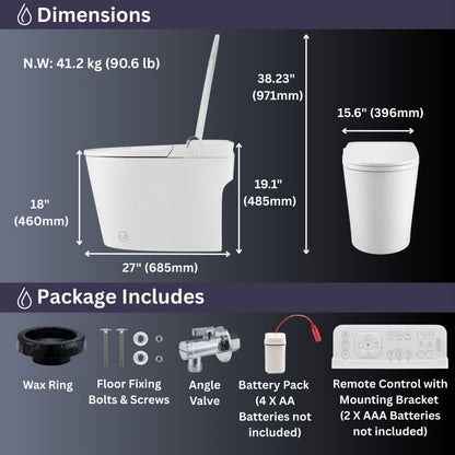 FORNO ACQUA Luxurious Super Smart Toilet. Includes Bidet, Heated Seat, Auto Flush, Auto Lid, Powerful Flush, Ideal for master bathrooms. - Forno Appliances