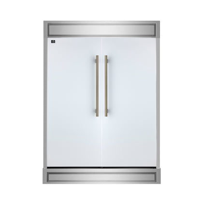 Forno Maderno 2-28-Inch Wide Convertible Refrigerator/Freezer in White, Decorative Trim, 27.2 cu.ft, 84-Inch High, ENERGY STAR Certified - Forno Appliances