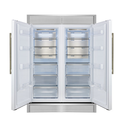 Forno Maderno 2-28-Inch Wide Convertible Refrigerator/Freezer in White, Decorative Trim, 27.2 cu.ft, 84-Inch High, ENERGY STAR Certified - Forno Appliances