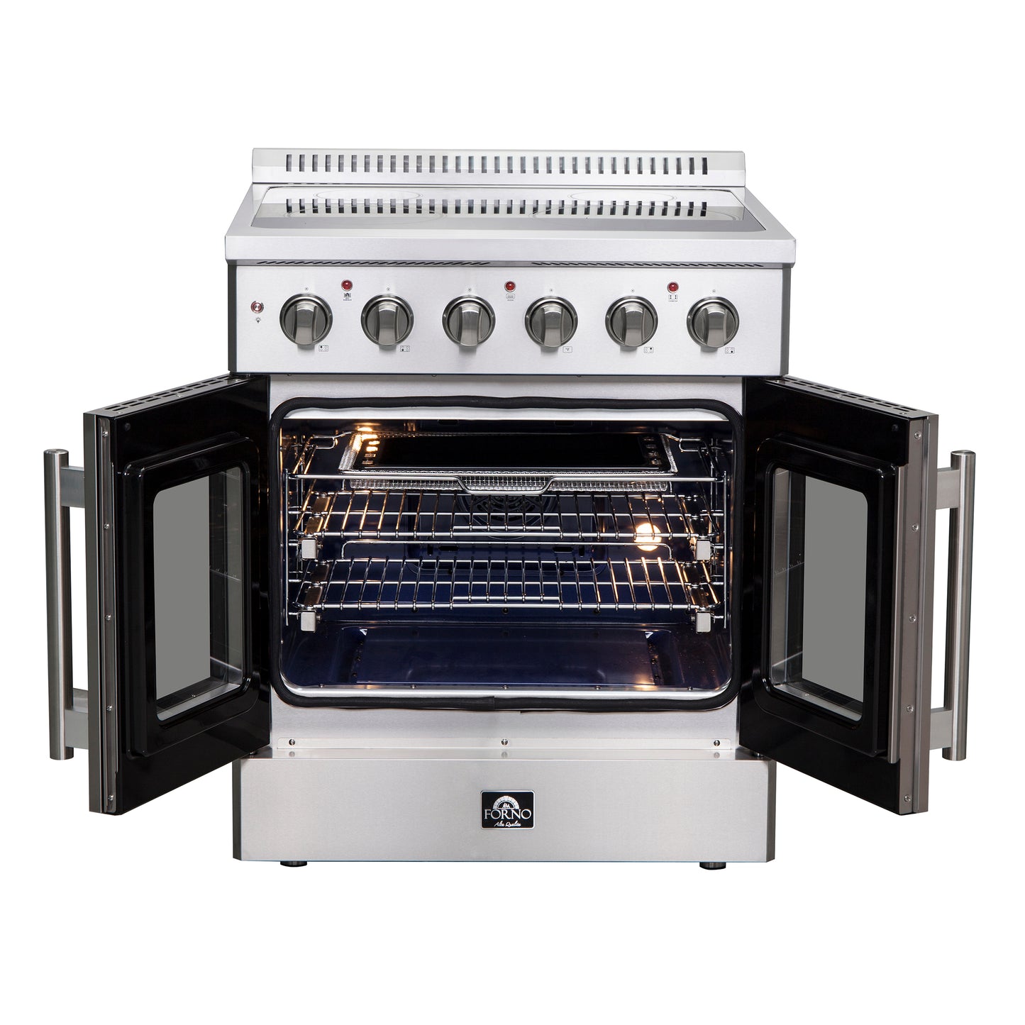 Cuisinière électrique autonome à portes françaises Forno Galiano 30 pouces, vraie convection, écoénergétique - Forno Appliances