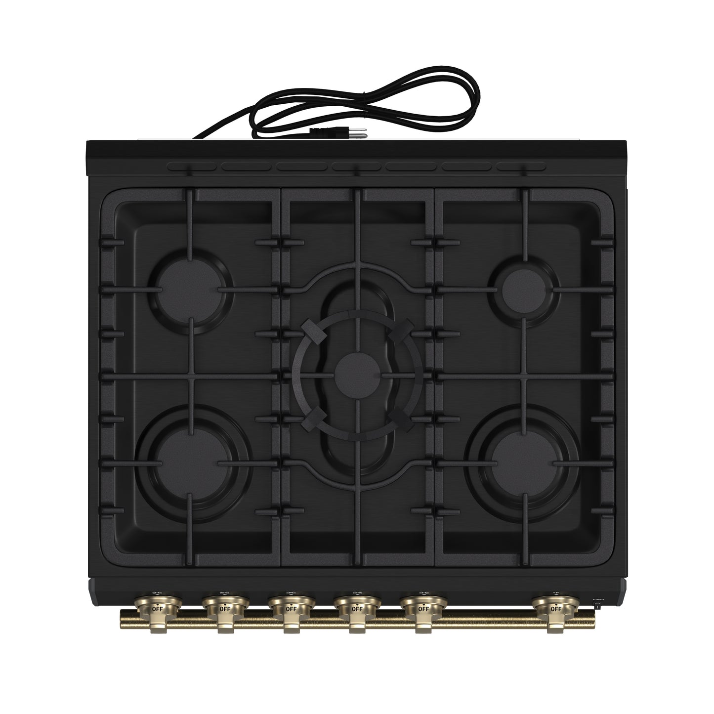 Forno Leonardo Espresso 30-Inch Black Gas Range, 5 Burners, 39,500 BTU, 5 cu.ft Convection Oven - Forno Appliances