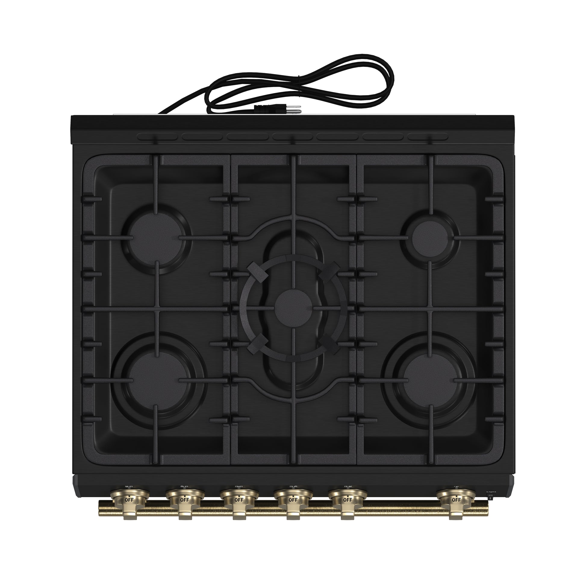 Forno Leonardo Espresso 30-Inch Black Gas Range, 5 Burners, 39,500 BTU, 5 cu.ft Convection Oven - Forno Appliances