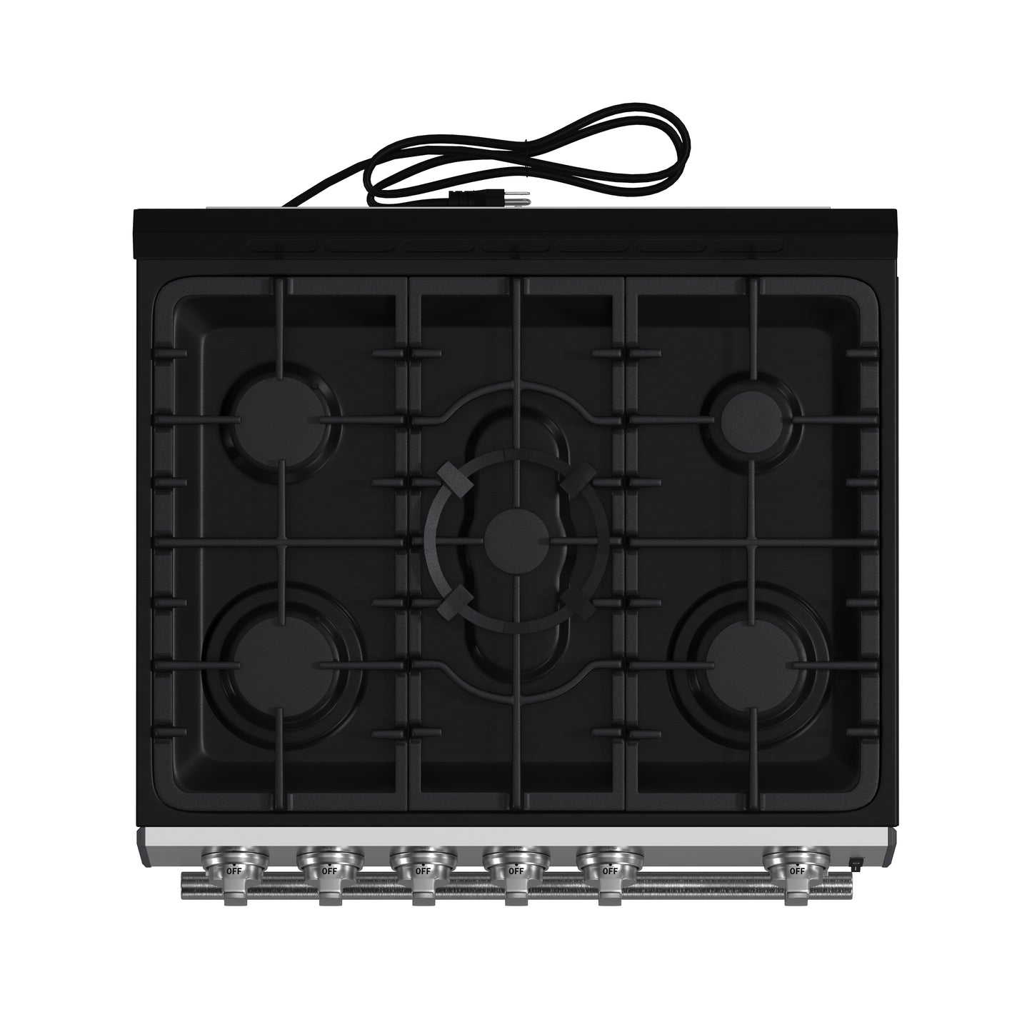 Forno Leonardo 30-Inch Stainless Steel Gas Range, 5 Sealed Burners (Totaling 39,500 BTU), 5 cu.ft. Convection Oven, Continuous Cast Iron Grates, Black Enamel Interior, Auto Re-Ignition, LP Conversion Kit Included - Forno Appliances