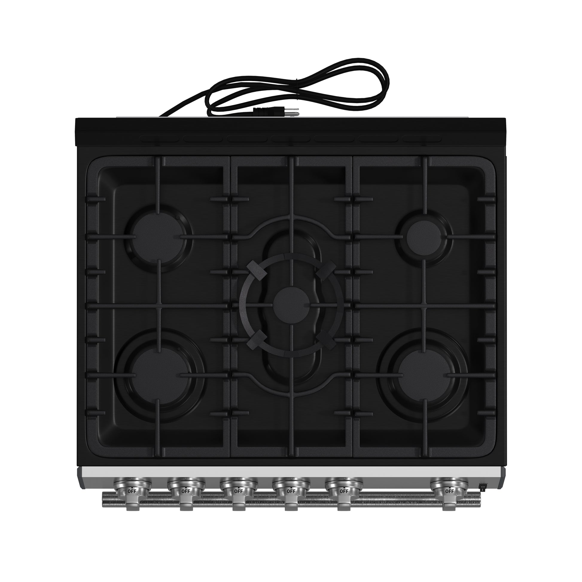 Forno Leonardo 30-Inch Stainless Steel Gas Range, 5 Sealed Burners (Totaling 39,500 BTU), 5 cu.ft. Convection Oven, Continuous Cast Iron Grates, Black Enamel Interior, Auto Re-Ignition, LP Conversion Kit Included - Forno Appliances