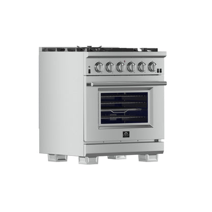 Cuisinière à gaz autonome Forno Capriasca 30 pouces, 4 brûleurs, four à convection vraie - Forno Appliances