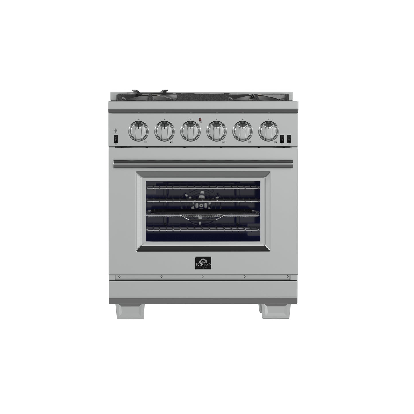 Cuisinière à gaz autoportante Forno Capriasca de 30 pouces, 4 brûleurs, four à vraie convection - Forno Appliances