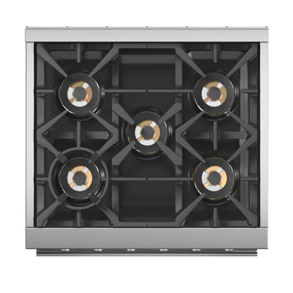 Forno Capriasca cuisinière à gaz autonome de 30 pouces, 4 brûleurs, four à convection réelle - Forno Appliances
