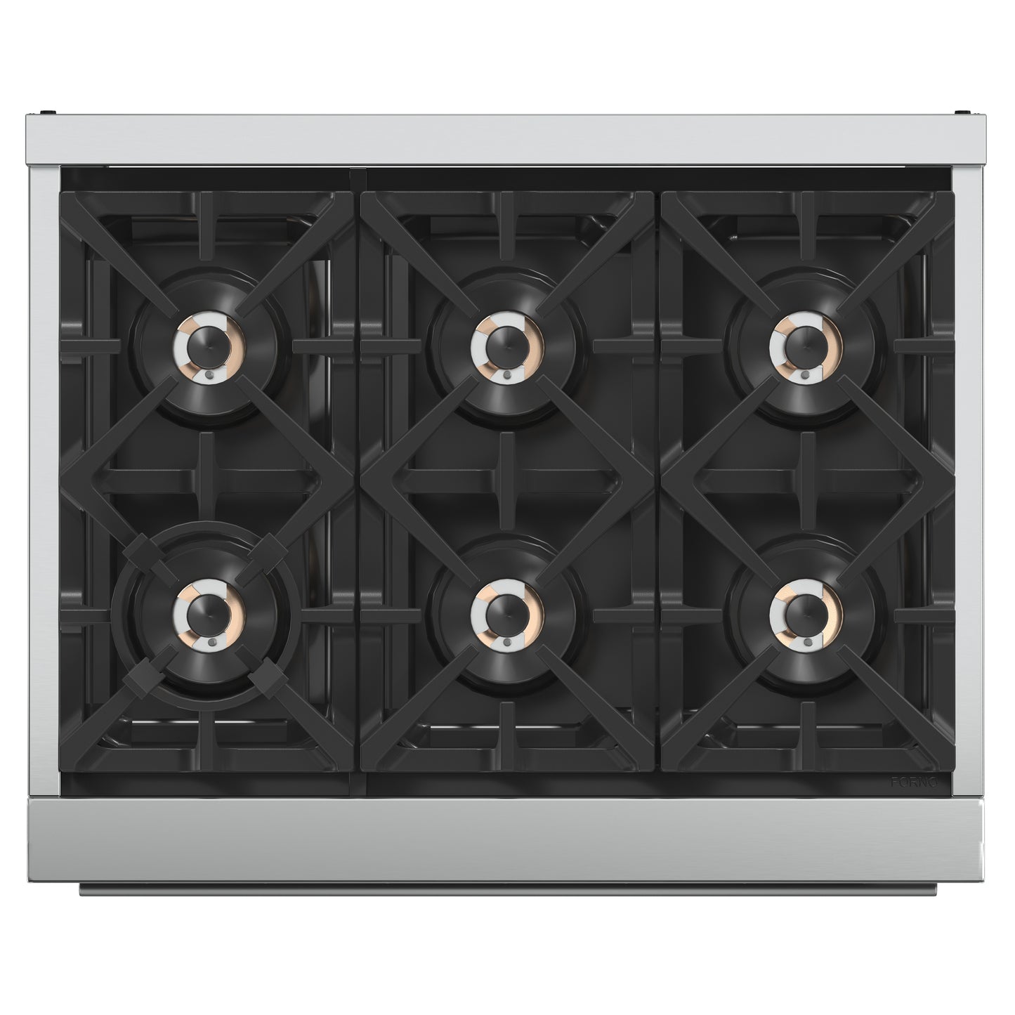Cuisinière à gaz Forno Capriasca de 36 pouces, acier inoxydable, 6 brûleurs en laiton, 120 000 BTU, four à convection, économe en énergie