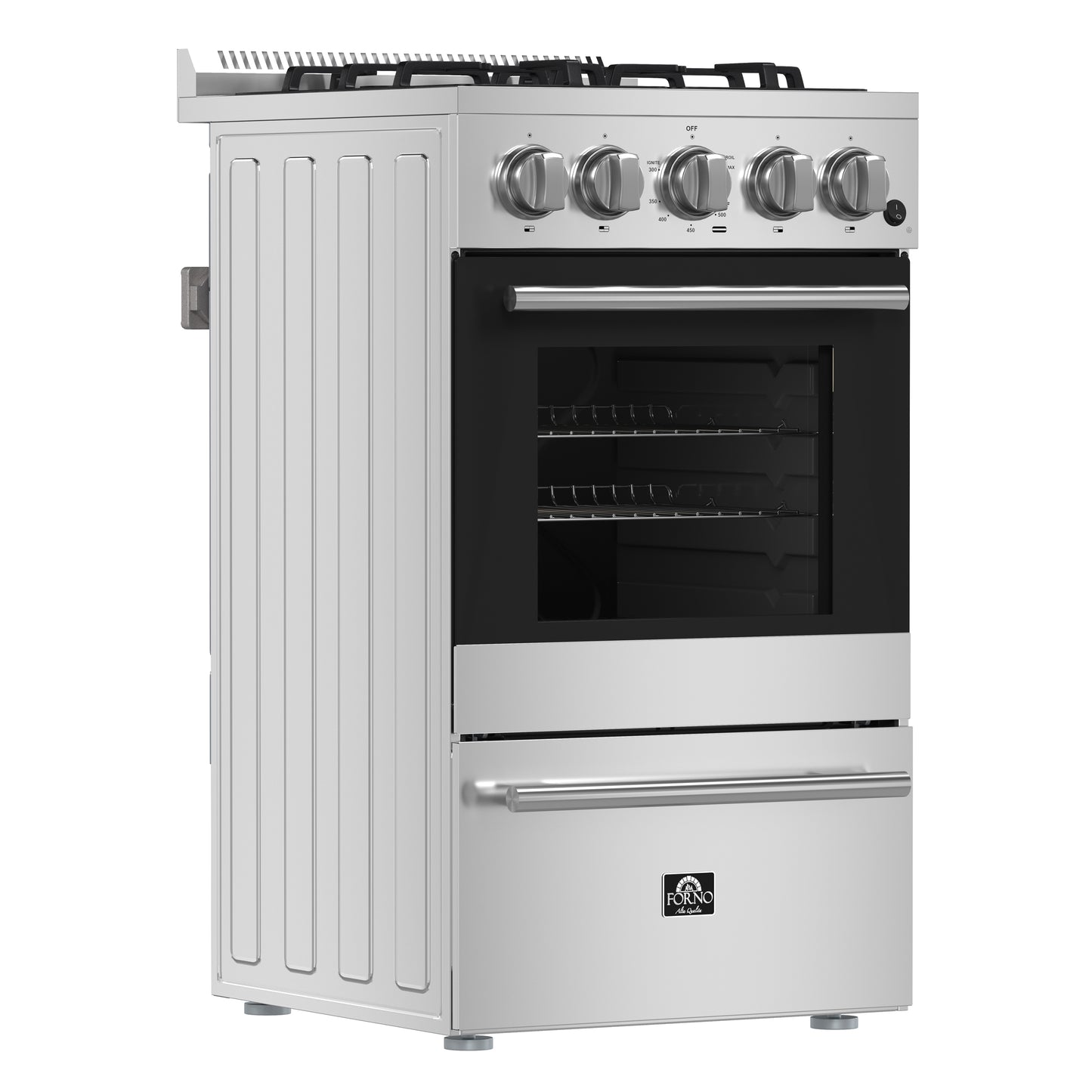 Cuisinière à gaz autoportante Forno Lamazze de 20 pouces, conception compacte, économe en énergie