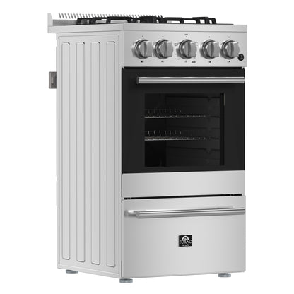 Cuisinière à gaz autoportante Forno Lamazze de 20 pouces, conception compacte, économe en énergie