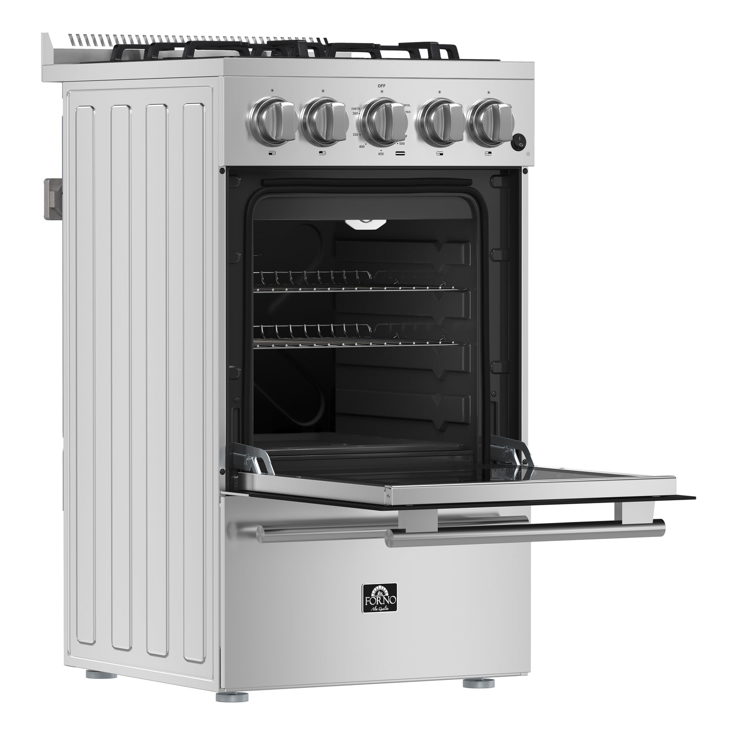 Cuisinière à gaz autoportante Forno Lamazze de 20 pouces, conception compacte, économe en énergie
