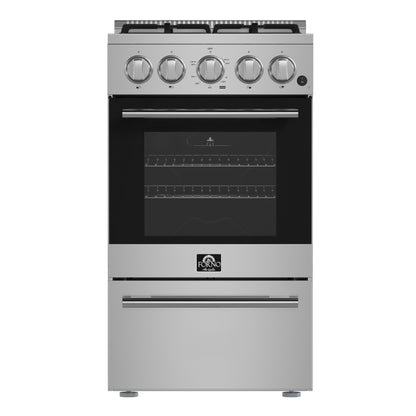 Cuisinière à gaz autoportante Forno Lamazze de 20 pouces, conception compacte, économe en énergie
