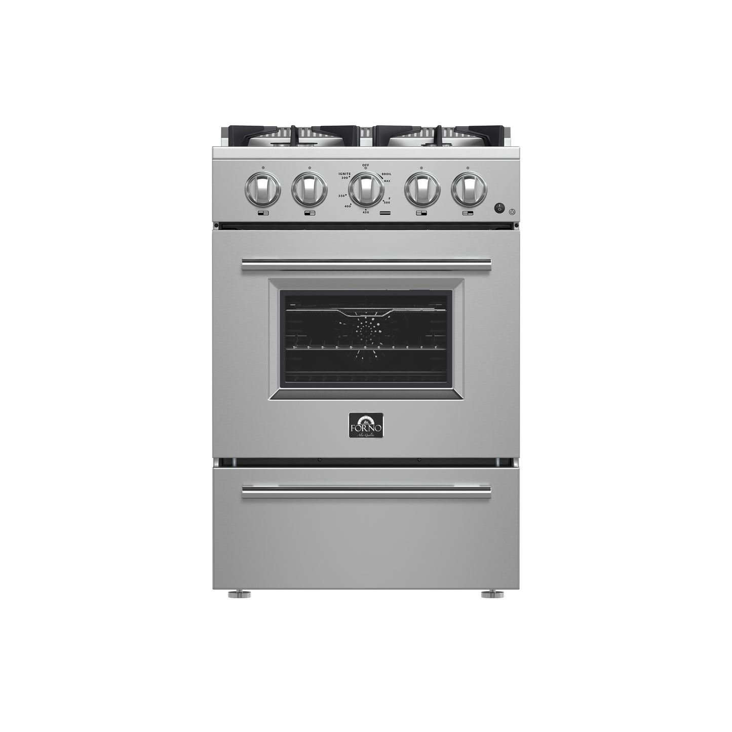Forno Breno 24-Inch Freestanding Gas Range, Compact Design, Energy Efficient - Forno Appliances