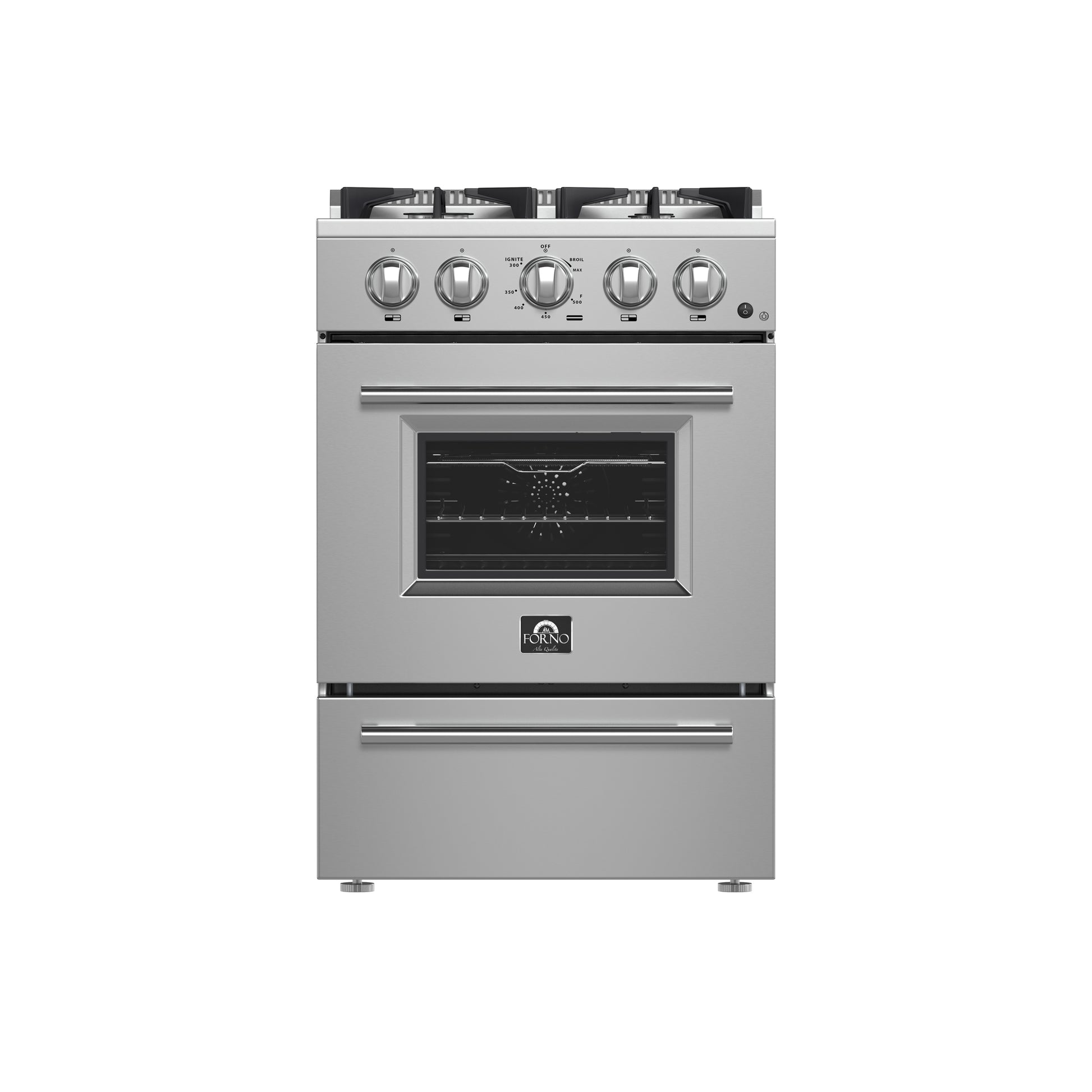 Forno Breno 24-Inch Freestanding Gas Range, Compact Design, Energy Efficient - Forno Appliances