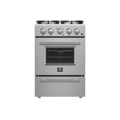 Forno Breno 24-Inch Freestanding Gas Range, Compact Design, Energy Efficient - Forno Appliances