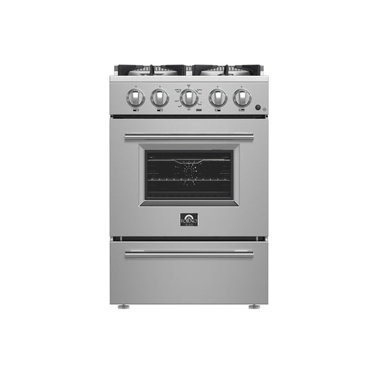 Forno Breno 24-Inch Freestanding Gas Range, Compact Design, Energy Efficient - Forno Appliances