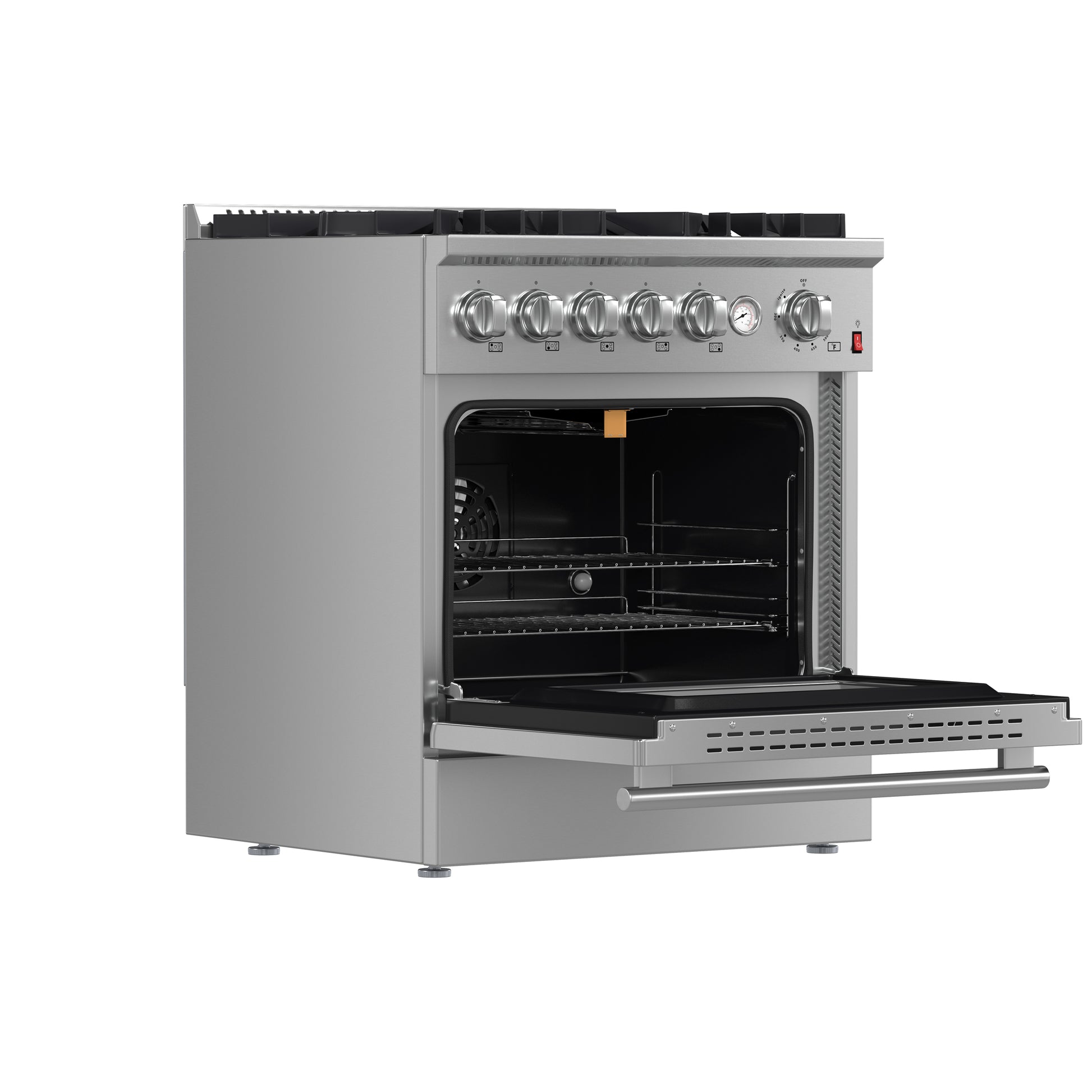 FORNO Giovanni 30-inch Gas Range Stainless Steel, 5 Burners 67,000 BTU, 4.32 cu.ft. Convection Oven - Forno Appliances