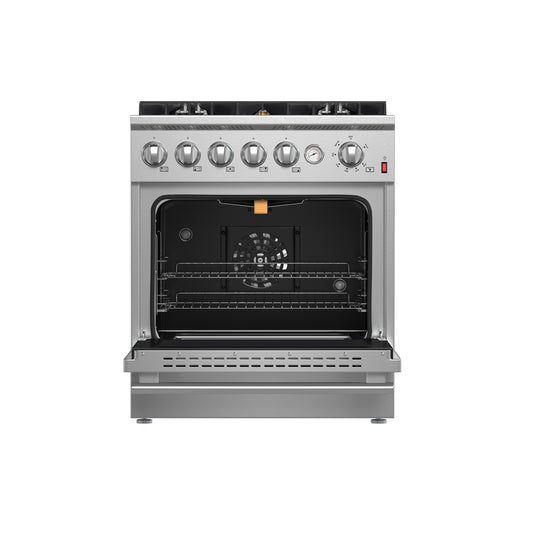 FORNO Giovanni 30-inch Gas Range Stainless Steel, 5 Burners 67,000 BTU, 4.32 cu.ft. Convection Oven - Forno Appliances