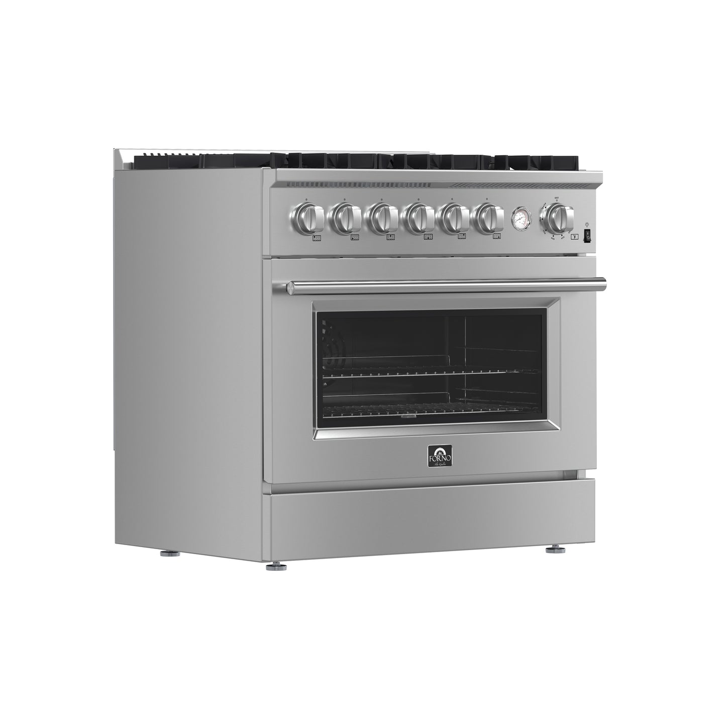 Marco 36-Inch Gas Range Stainless Steel, 6 Burners 67,000 BTU, 5.36 cu.ft. Convection Oven - Forno Appliances