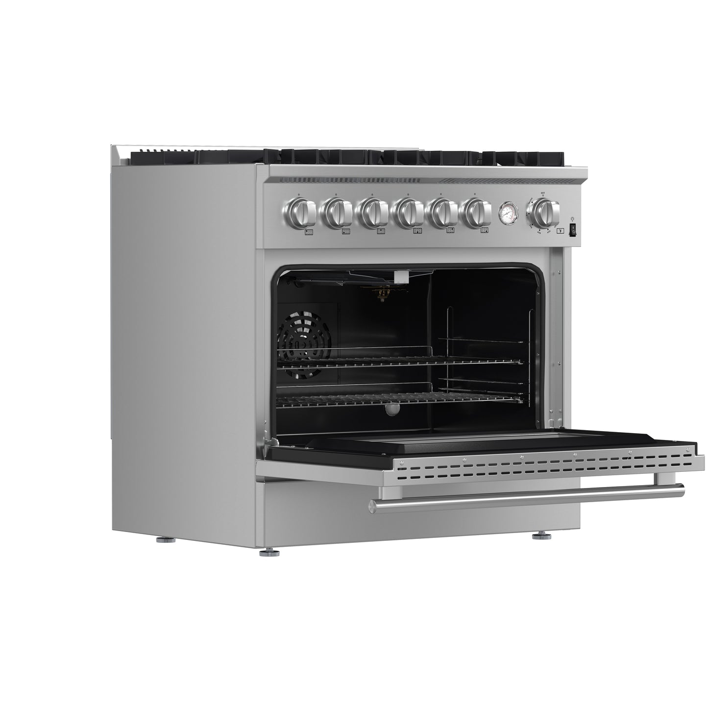 Marco 36-Inch Gas Range Stainless Steel, 6 Burners 67,000 BTU, 5.36 cu.ft. Convection Oven - Forno Appliances