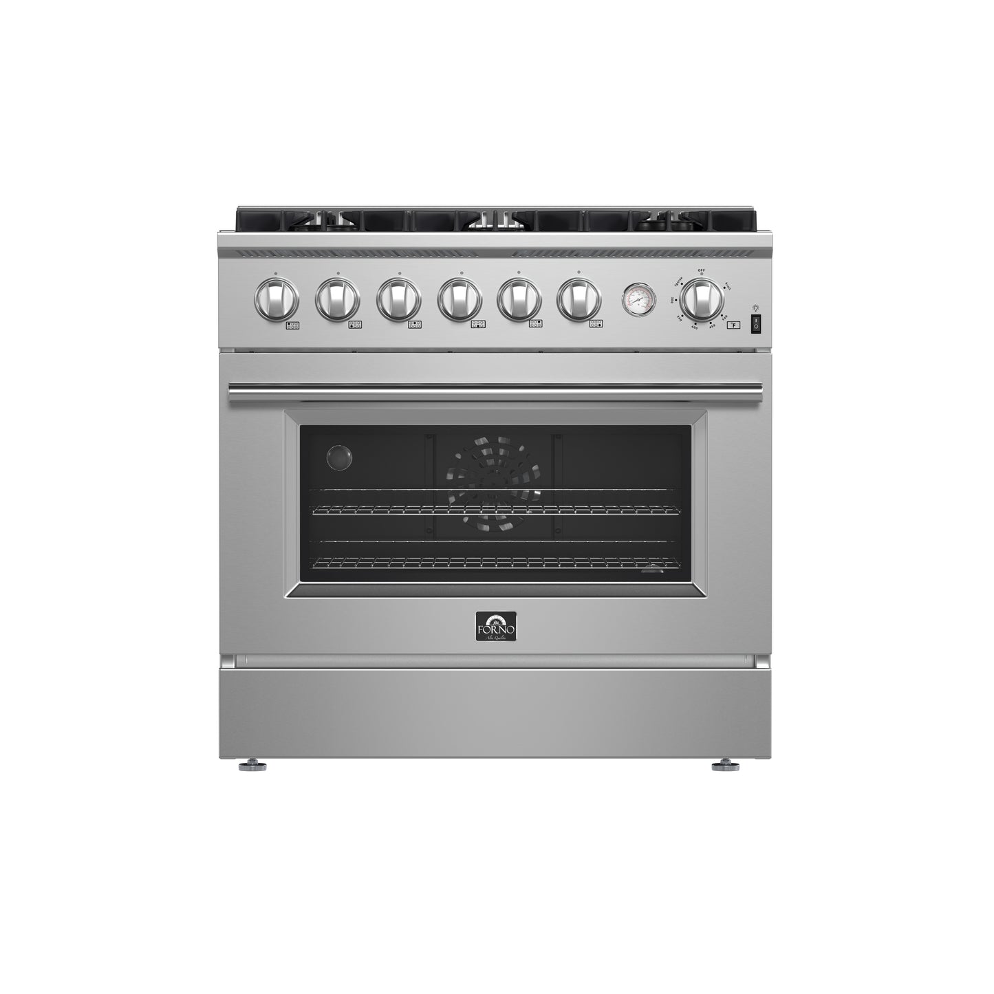 Marco 36-Inch Gas Range Stainless Steel, 6 Burners 67,000 BTU, 5.36 cu.ft. Convection Oven - Forno Appliances