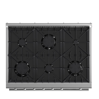 Marco 36-Inch Gas Range Stainless Steel, 6 Burners 67,000 BTU, 5.36 cu.ft. Convection Oven - Forno Appliances