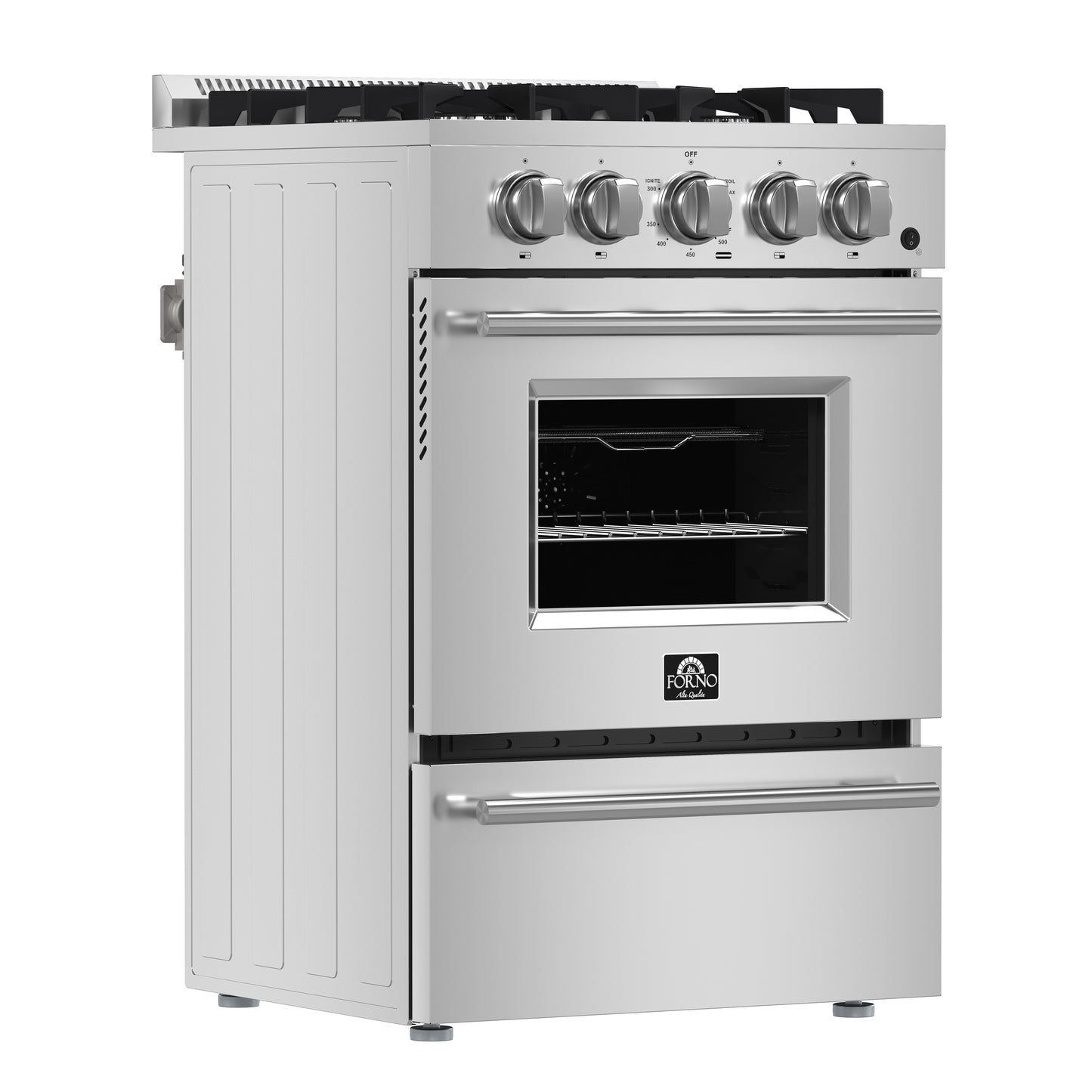 Forno Breno 24-Inch Freestanding Gas Range, Plug Included, Energy Efficient - Forno Appliances