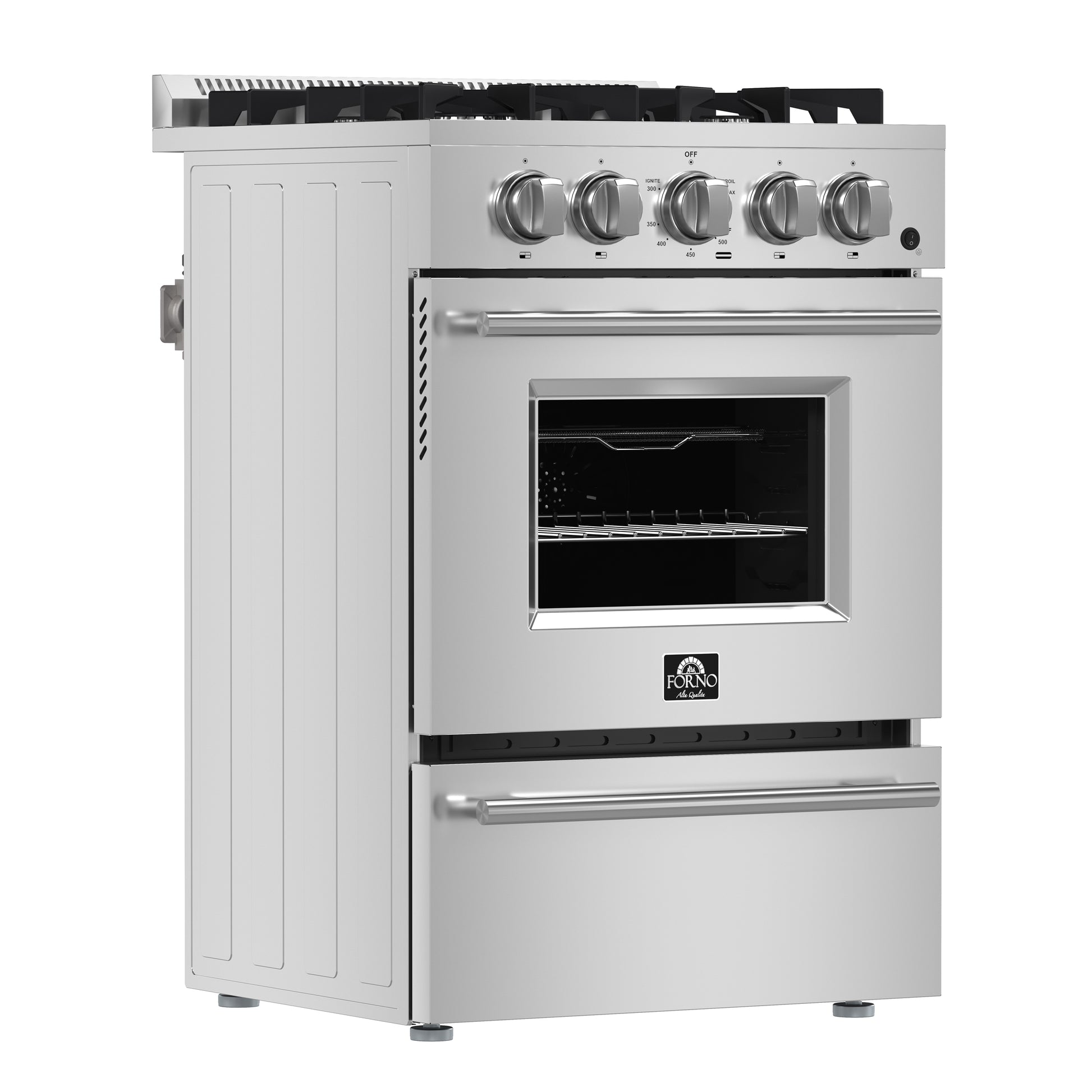 Forno Breno 24-Inch Freestanding Gas Range, Plug Included, Energy Efficient - Forno Appliances