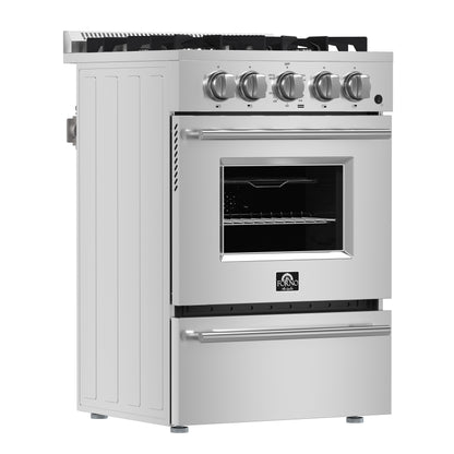 Forno Breno 24-Inch Freestanding Gas Range, Plug Included, Energy Efficient - Forno Appliances